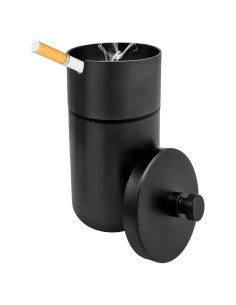 Cenicero de coche KVAEY con tapa, acero inoxidable, grande