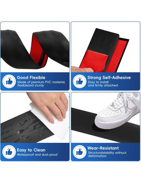 Tira de transición autoadhesiva EaseInstall 91.44 cm Negro