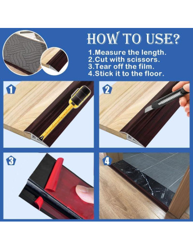 Tira de transición autoadhesiva EaseInstall 91.44 cm Negro