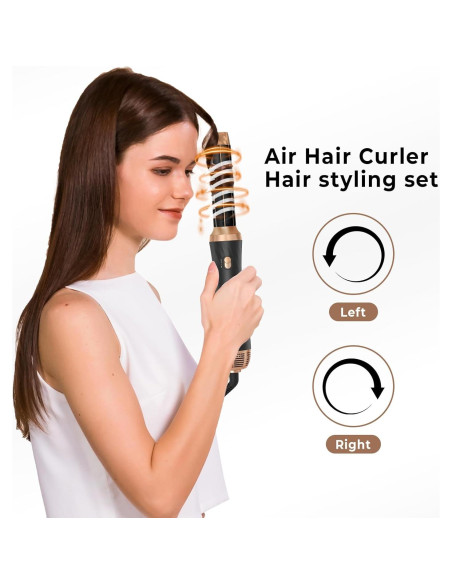 Cepillo Secador 6 en 1 Yitrust Negro Dorado, Estilizador de Cabello