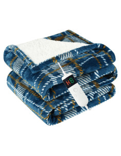 Manta eléctrica calefaccionada DANENOSA 127x152cm azul suave