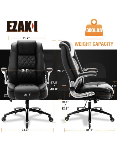 Silla de Oficina Alta EZAKI SH003 - Soporte Lumbar, Acolchado