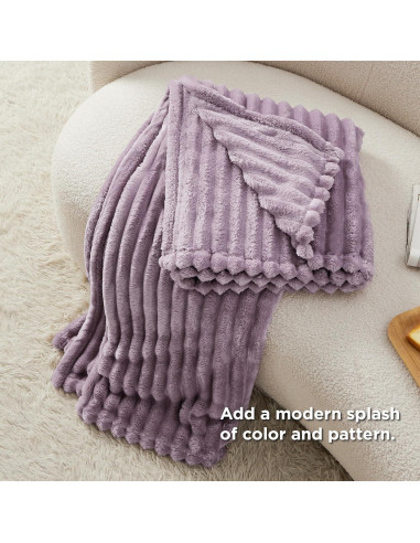 Manta Lanzadora Bedsure Morado Claro 127x152 cm Suave y Ligera