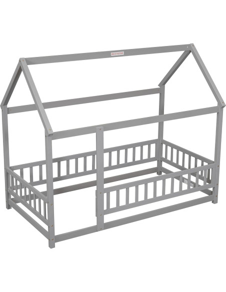 Cama en el Suelo Twin Bellemave Casa de Madera Gris