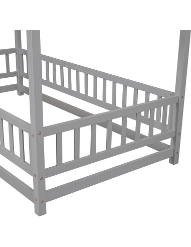 Cama en el Suelo Twin Bellemave Casa de Madera Gris