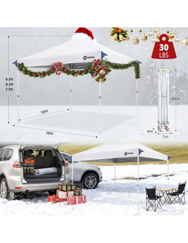 Carpa Plegable Sekey 10x10 Blanco - Sombra UV 99% para Eventos