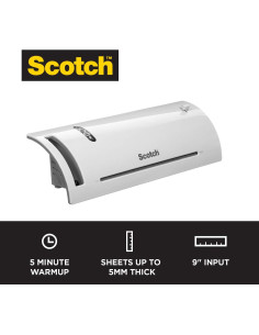 Laminadora Térmica Scotch TL902, 5 Min Calentamiento, 22.86 cm 2