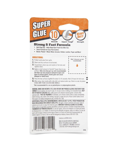 Gorilla Super Glue 25g - Pegamento Transparente Multiusos