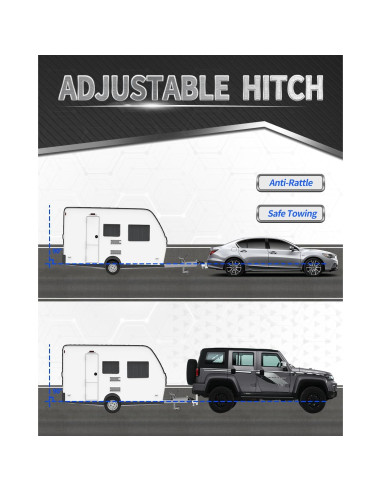 Enganche de Remolque Ajustable METOWARE Tri-Bola 12,500 LBS
