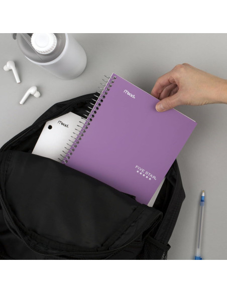Cuaderno Espiral 2 Materias Five Star Púrpura 80 Hojas