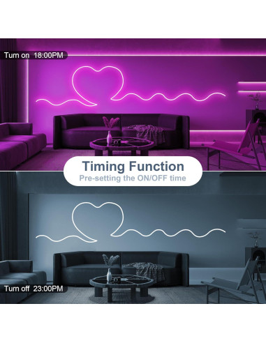 Tira LED Neón RGB 10m ELOUYCKE Control Remoto y App IP65