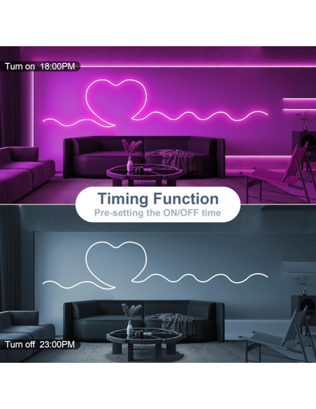 Tira LED Neón RGB 10m ELOUYCKE Control Remoto y App IP65