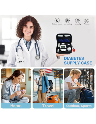 Estuche para Suministros de Diabetes TINNALART 15.24x10.16cm