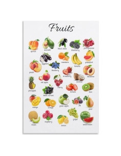 Póster Educativo de Frutas ZGOBMZ 40x60 cm Montessori