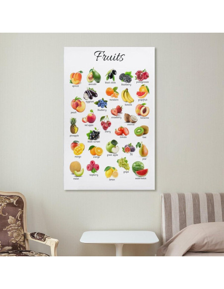 Póster Educativo de Frutas ZGOBMZ 40x60 cm Montessori