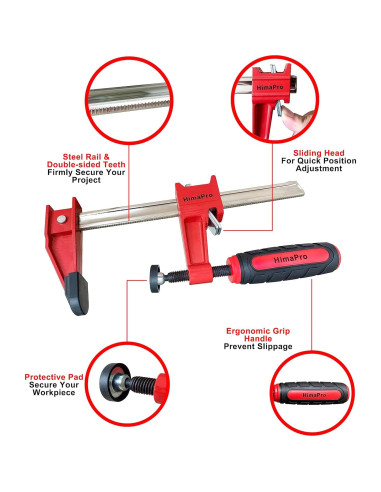Juego de Abrazaderas HimaPro 15 cm, 4 Piezas, 272 kg