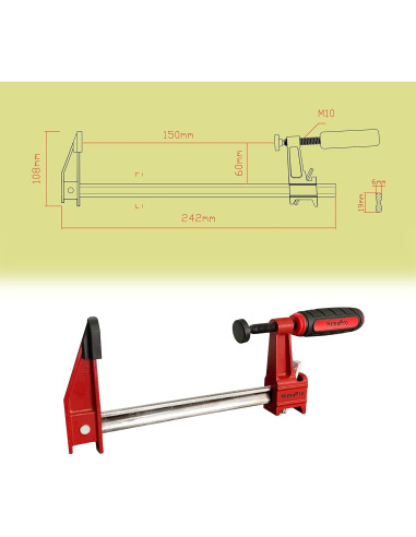 Juego de Abrazaderas HimaPro 15 cm, 4 Piezas, 272 kg