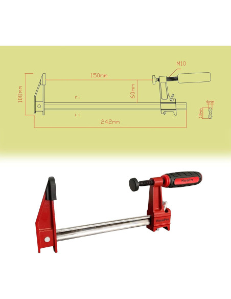 Juego de Abrazaderas HimaPro 15 cm, 4 Piezas, 272 kg