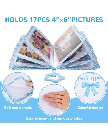 Álbum de Fotos ZOIIWA para Bebés Lazo Azul 18x14cm