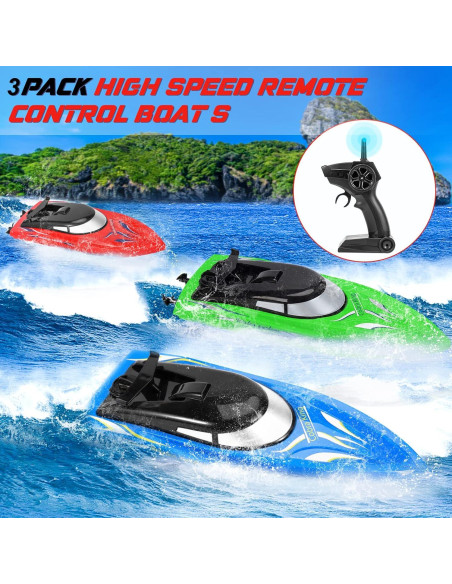 Barco RC Twister.CK Paquete de 3 Barcos 10 km/h para Niños