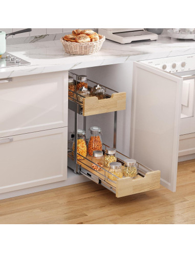 Organizador de Gabinete Extraíble Sikarou 22.86x53.34cm Madera