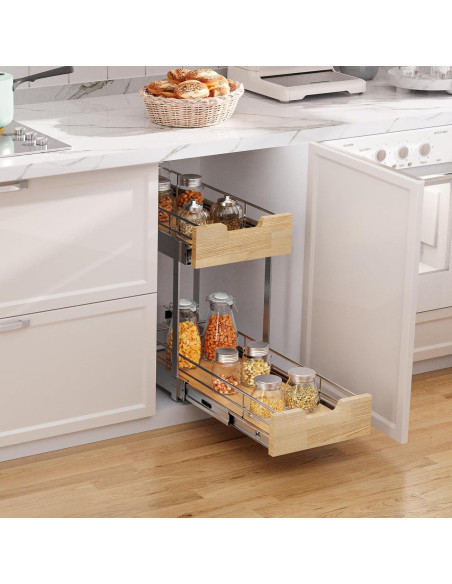 Organizador de Gabinete Extraíble Sikarou 22.86x53.34cm Madera