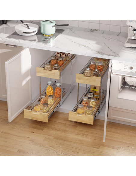 Organizador de Gabinete Extraíble Sikarou 22.86x53.34cm Madera