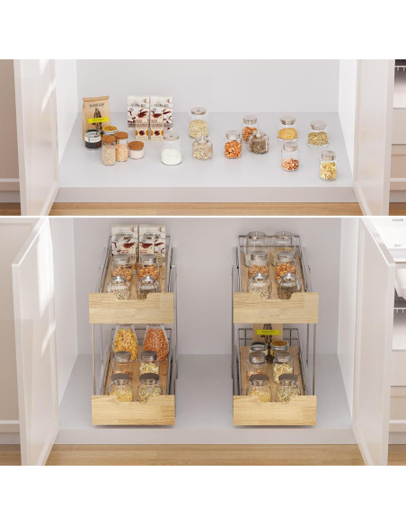 Organizador de Gabinete Extraíble Sikarou 22.86x53.34cm Madera