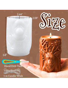 Molde de Vela de Navidad Dacies Alce 3D Silicona 12x7cm 2