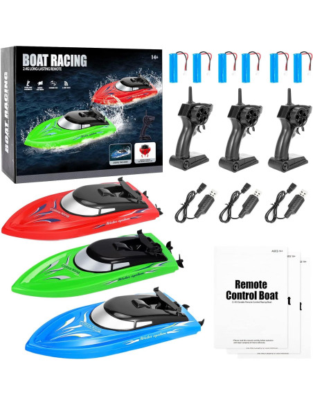Barco RC Twister.CK Paquete de 3 Barcos 10 km/h para Niños
