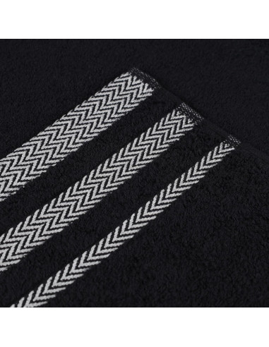 Juego de Toallas de Algodón Superior Hays 12 Piezas Negro