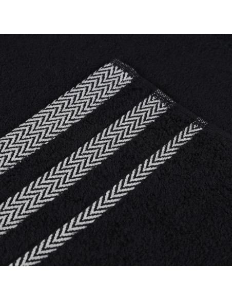 Juego de Toallas de Algodón Superior Hays 12 Piezas Negro