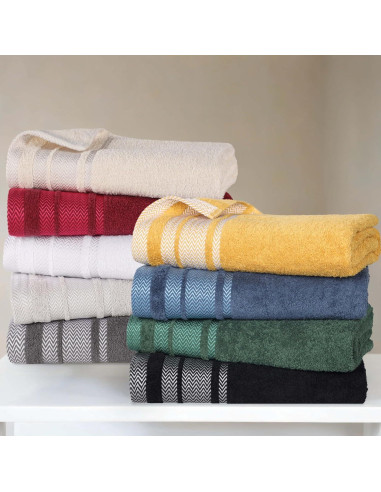 Juego de Toallas de Algodón Superior Hays 12 Piezas Negro