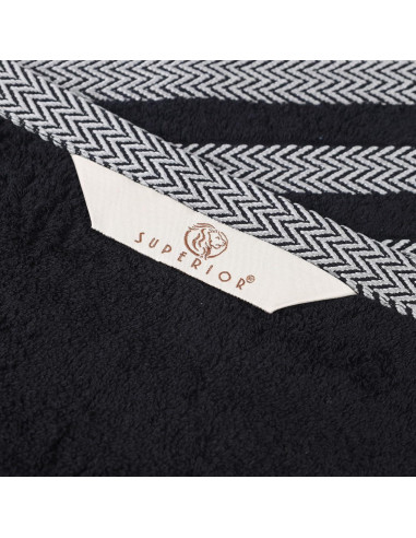 Juego de Toallas de Algodón Superior Hays 12 Piezas Negro