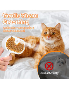 Cepillo de Vapor para Mascotas VVWVVW 20 cm con 2 Shampoo 2