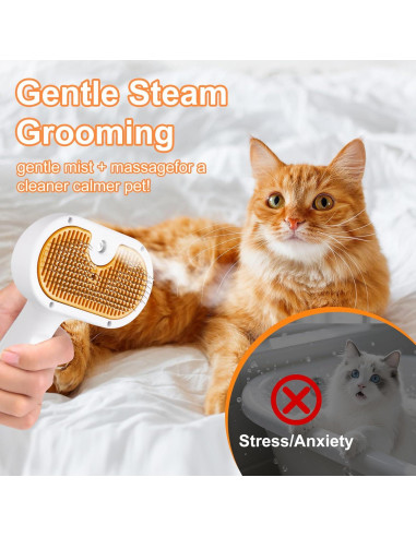 Cepillo de Vapor para Mascotas VVWVVW 20 cm con 2 Shampoo