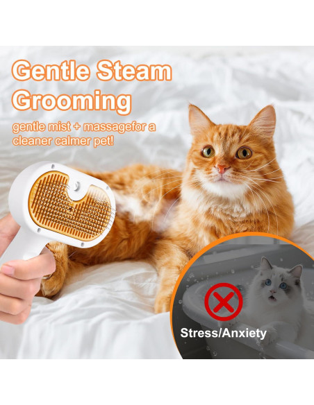 Cepillo de Vapor para Mascotas VVWVVW 20 cm con 2 Shampoo