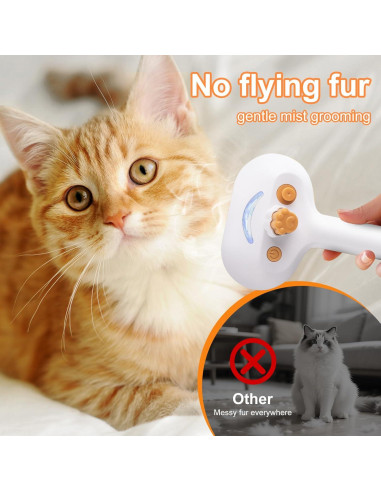 Cepillo de Vapor para Mascotas VVWVVW 20 cm con 2 Shampoo