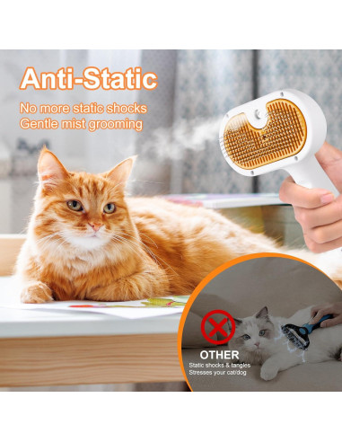 Cepillo de Vapor para Mascotas VVWVVW 20 cm con 2 Shampoo