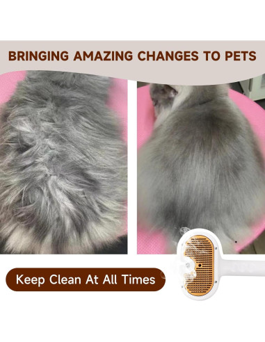 Cepillo de Vapor para Mascotas VVWVVW 20 cm con 2 Shampoo