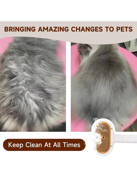 Cepillo de Vapor para Mascotas VVWVVW 20 cm con 2 Shampoo