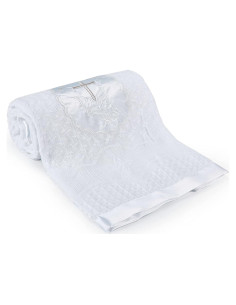 Manta de Bautizo para Bebé Booulfi Blanca 91x127 cm Bordada