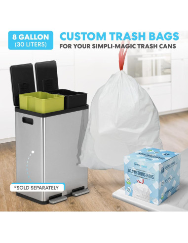 Cubo de Basura Doble Compartimento SIMPLI-MAGIC 60L Acero Inoxidable