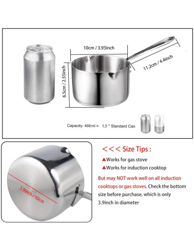 Cacerola Derretir Mantequilla IMEEA 300ml Acero Inoxidable
