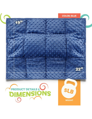 Manta con peso Kidaddle 2.27kg Azul para Niños 4-10 años
