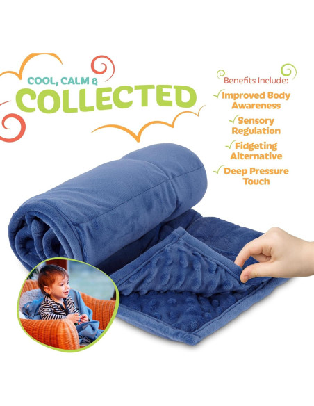 Manta con peso Kidaddle 2.27kg Azul para Niños 4-10 años