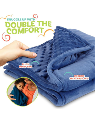 Manta con peso Kidaddle 2.27kg Azul para Niños 4-10 años