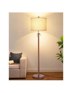 Lámpara de Pie Ajustable Marrón Metálica QINGMIAO 170cm LED 8W