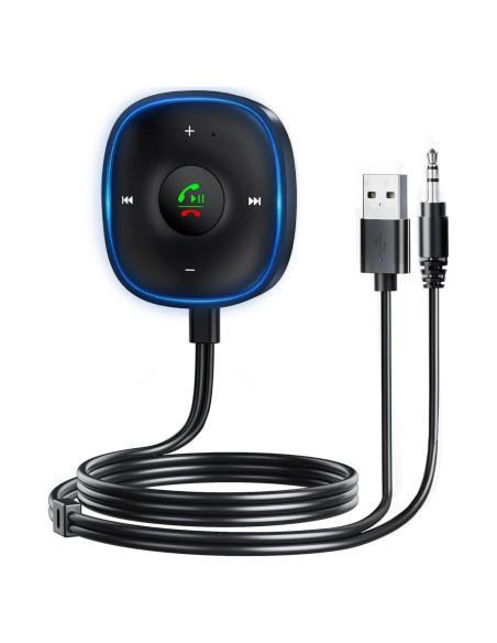 Adaptador Bluetooth 5.3 SONRU para Coche - Receptor Aux con Micrófono
