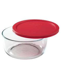 Tazón de Vidrio Pyrex 7203 de 7 Tazas con Tapa Roja 7402-PC